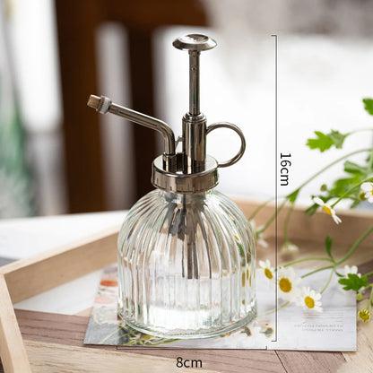 Glass Watering Can – Embossed Air Pressure Garden Spray Bottle for Plants - ZOOMNSTORE