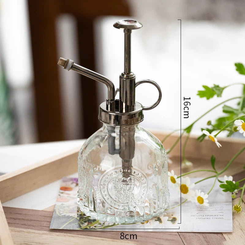 Glass Watering Can – Embossed Air Pressure Garden Spray Bottle for Plants - ZOOMNSTORE