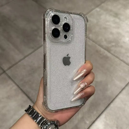 Glitter Clear Case for iPhone 11-17 Pro Max XS XR - Soft Silicone Bumper Cover - ZOOMNSTORE