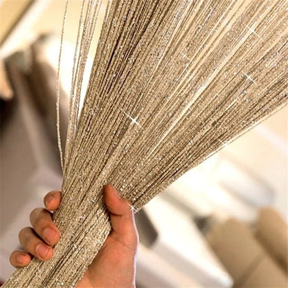 Silver Glitter String Curtain - Shiny Tassel Door Valance for Home Decoration - ZOOMNSTORE