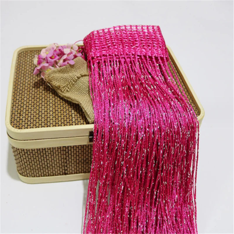 Silver Glitter String Curtain - Shiny Tassel Door Valance for Home Decoration - ZOOMNSTORE