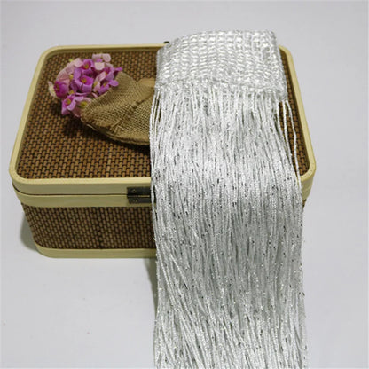 Silver Glitter String Curtain - Shiny Tassel Door Valance for Home Decoration - ZOOMNSTORE