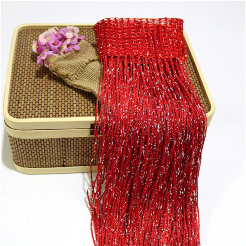 Silver Glitter String Curtain - Shiny Tassel Door Valance for Home Decoration - ZOOMNSTORE