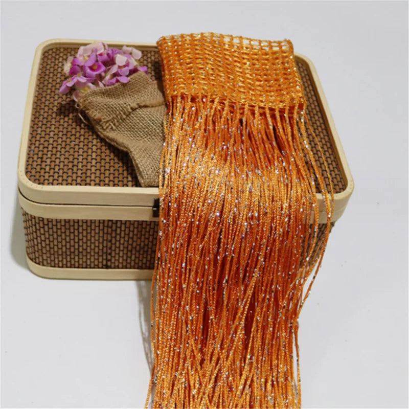 Silver Glitter String Curtain - Shiny Tassel Door Valance for Home Decoration - ZOOMNSTORE