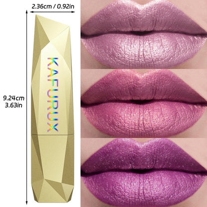 Bold Metallic Glitter Lipstick - Long Lasting Pearlescent Lip Tint - ZOOMNSTORE