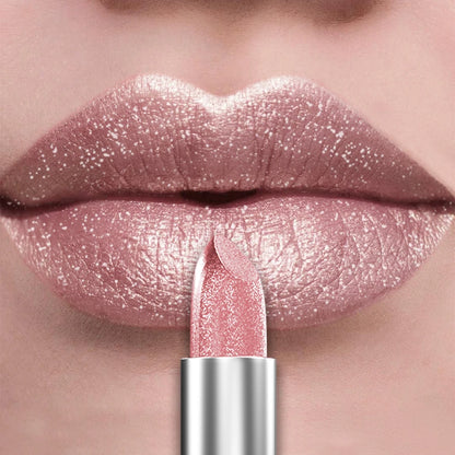 Bold Metallic Glitter Lipstick - Long Lasting Pearlescent Lip Tint - ZOOMNSTORE