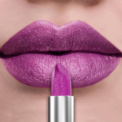 Bold Metallic Glitter Lipstick - Long Lasting Pearlescent Lip Tint - ZOOMNSTORE