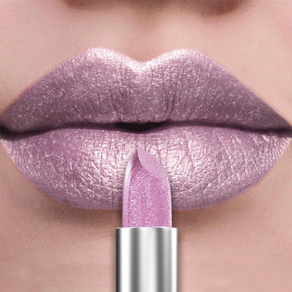 Bold Metallic Glitter Lipstick - Long Lasting Pearlescent Lip Tint - ZOOMNSTORE