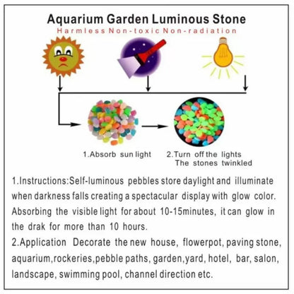 Glow in The Dark Pebbles - Luminous Stones for Outdoor Decor and Fish Tanks - ZOOMNSTORE