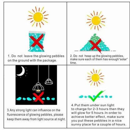 Glow in The Dark Pebbles - Luminous Stones for Outdoor Decor and Fish Tanks - ZOOMNSTORE