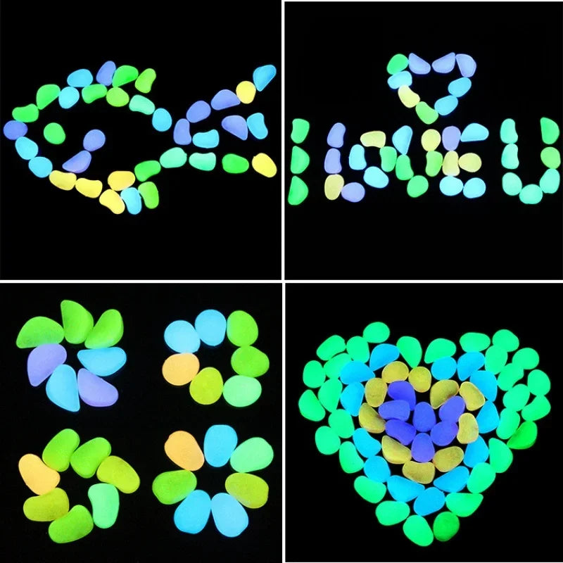 Glow in The Dark Pebbles - Luminous Stones for Outdoor Decor and Fish Tanks - ZOOMNSTORE