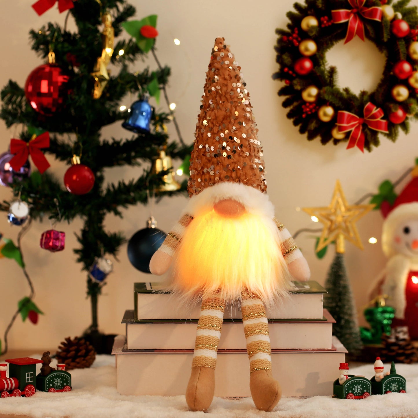 Glowing Gnome Doll - Christmas Tree Night Light Decoration 30cm - ZOOMNSTORE