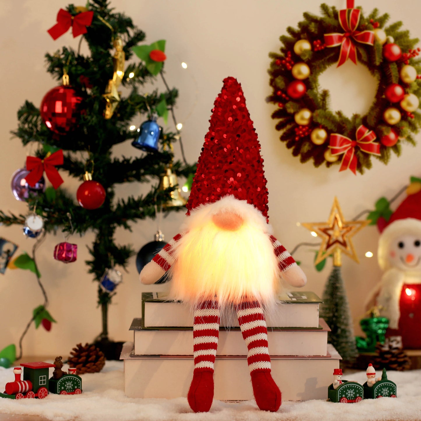 Glowing Gnome Doll - Christmas Tree Night Light Decoration 30cm - ZOOMNSTORE