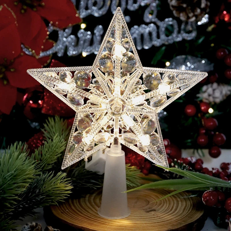 Glowing Star Ornament – 15cm Xmas Pendant Accessory for Christmas Tree Decoration - ZOOMNSTORE