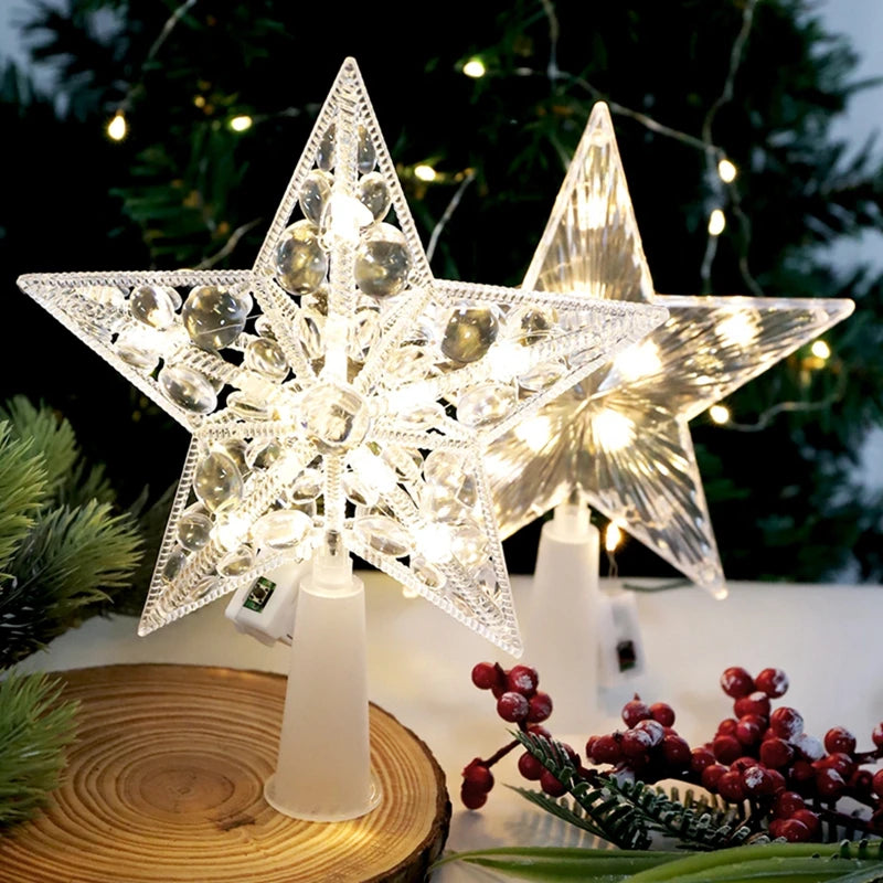 Glowing Star Ornament – 15cm Xmas Pendant Accessory for Christmas Tree Decoration - ZOOMNSTORE