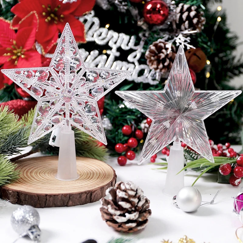 Glowing Star Ornament – 15cm Xmas Pendant Accessory for Christmas Tree Decoration - ZOOMNSTORE