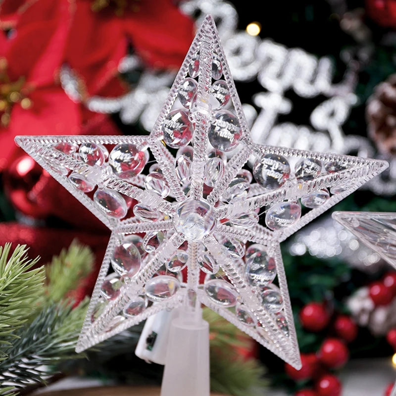 Glowing Star Ornament – 15cm Xmas Pendant Accessory for Christmas Tree Decoration - ZOOMNSTORE