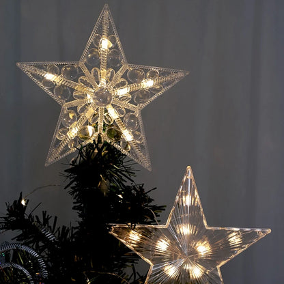 Glowing Star Ornament – 15cm Xmas Pendant Accessory for Christmas Tree Decoration - ZOOMNSTORE