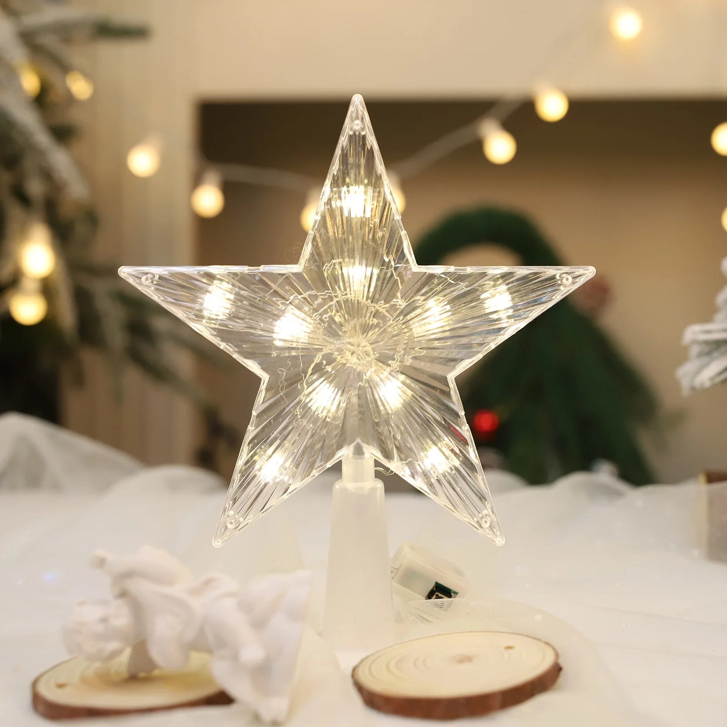 Glowing Star Ornament – 15cm Xmas Pendant Accessory for Christmas Tree Decoration - ZOOMNSTORE