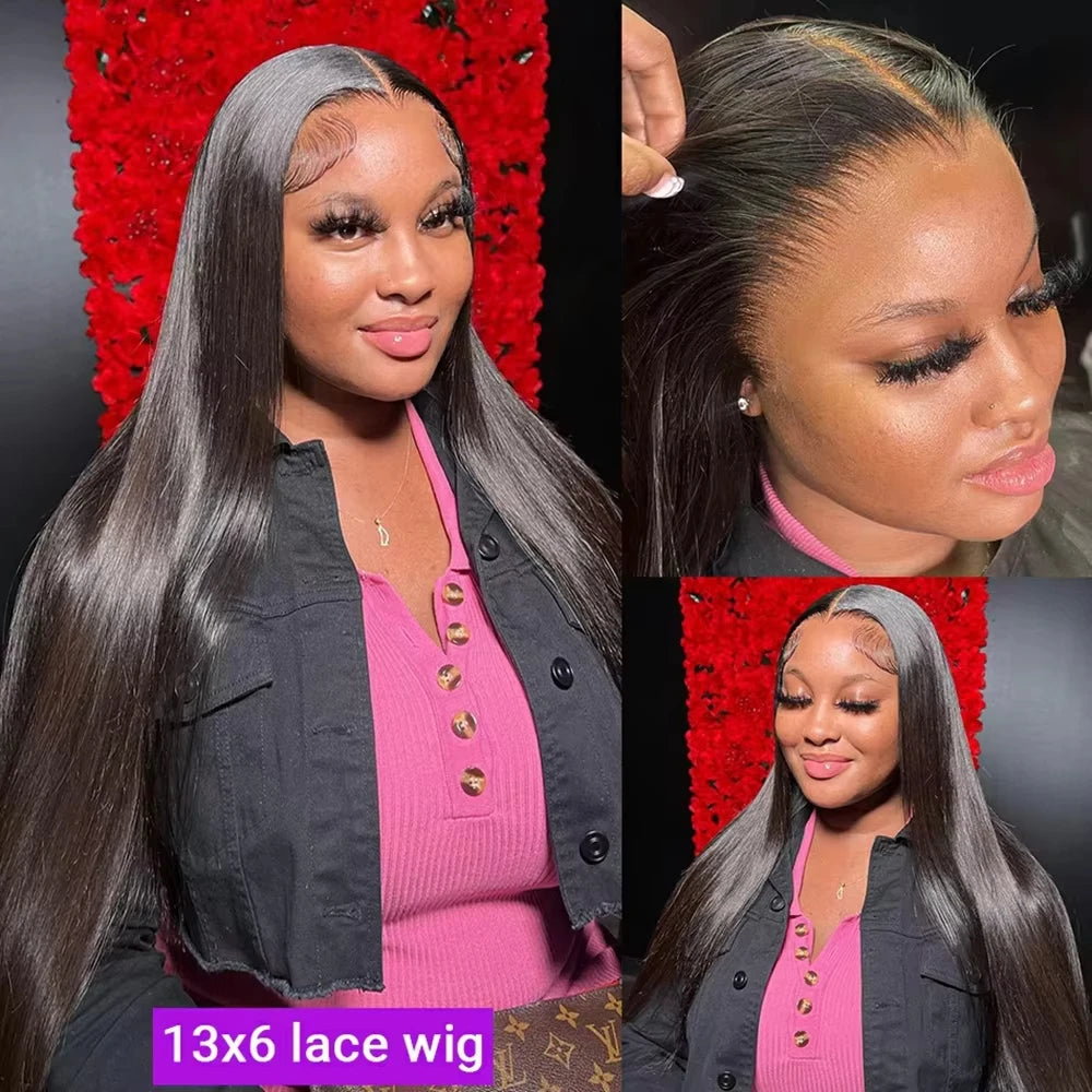 Glueless Lace Front Wig - 13x6 HD Lace Frontal, Brazilian Human Hair, Bone Straight - ZOOMNSTORE