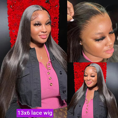 Glueless Lace Front Wig - 13x6 HD Lace Frontal, Brazilian Human Hair, Bone Straight - ZOOMNSTORE