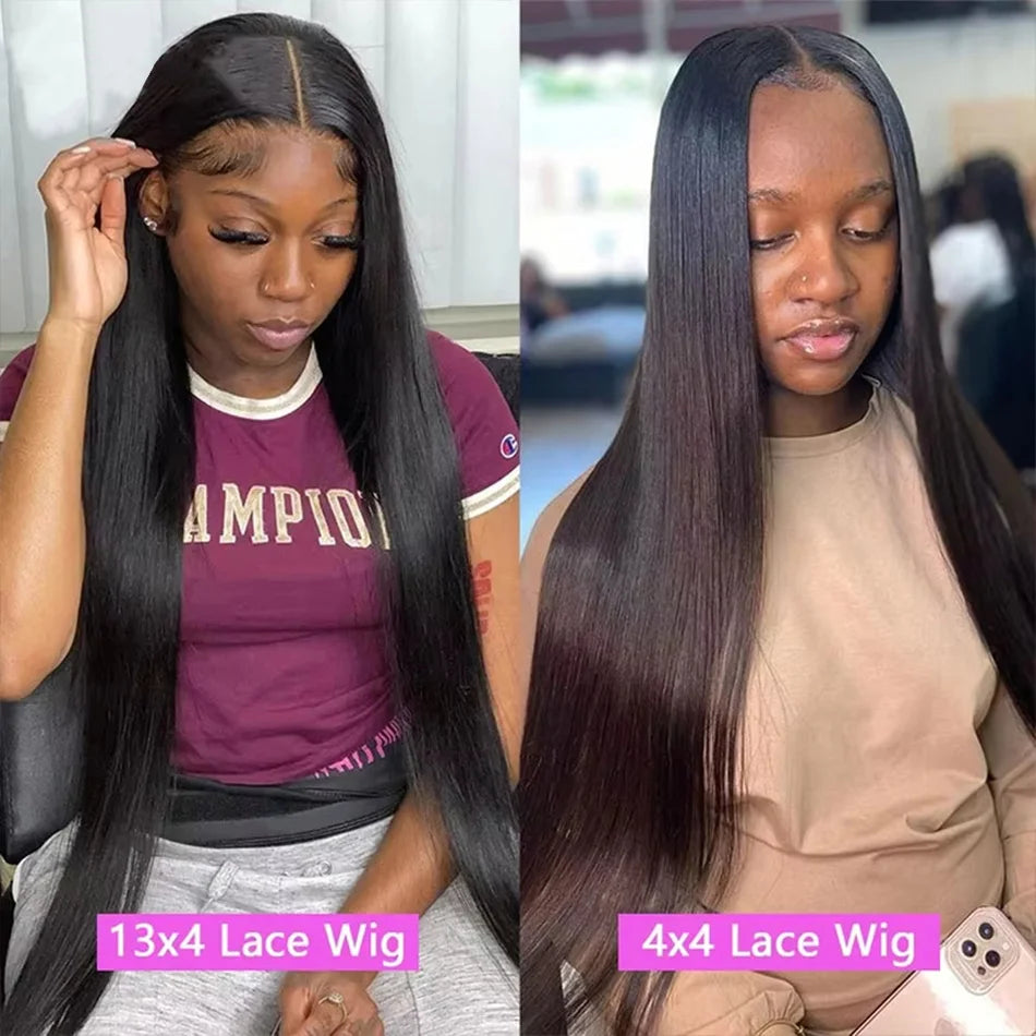 Glueless Lace Front Wig - 13x6 HD Lace Frontal, Brazilian Human Hair, Bone Straight - ZOOMNSTORE
