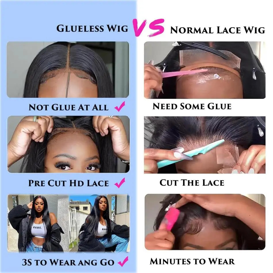 Glueless Lace Front Wig - 13x6 HD Lace Frontal, Brazilian Human Hair, Bone Straight - ZOOMNSTORE