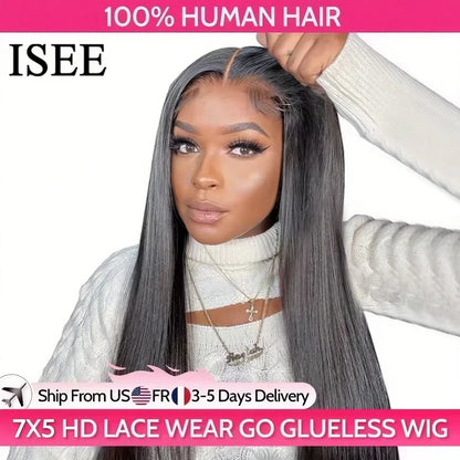 Glueless Lace Wig – Human Hair Wigs 7x5 Lace Front Preplucked Hairline Ready To Wear - ZOOMNSTORE