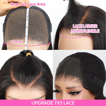 Glueless Lace Wig – Human Hair Wigs 7x5 Lace Front Preplucked Hairline Ready To Wear - ZOOMNSTORE