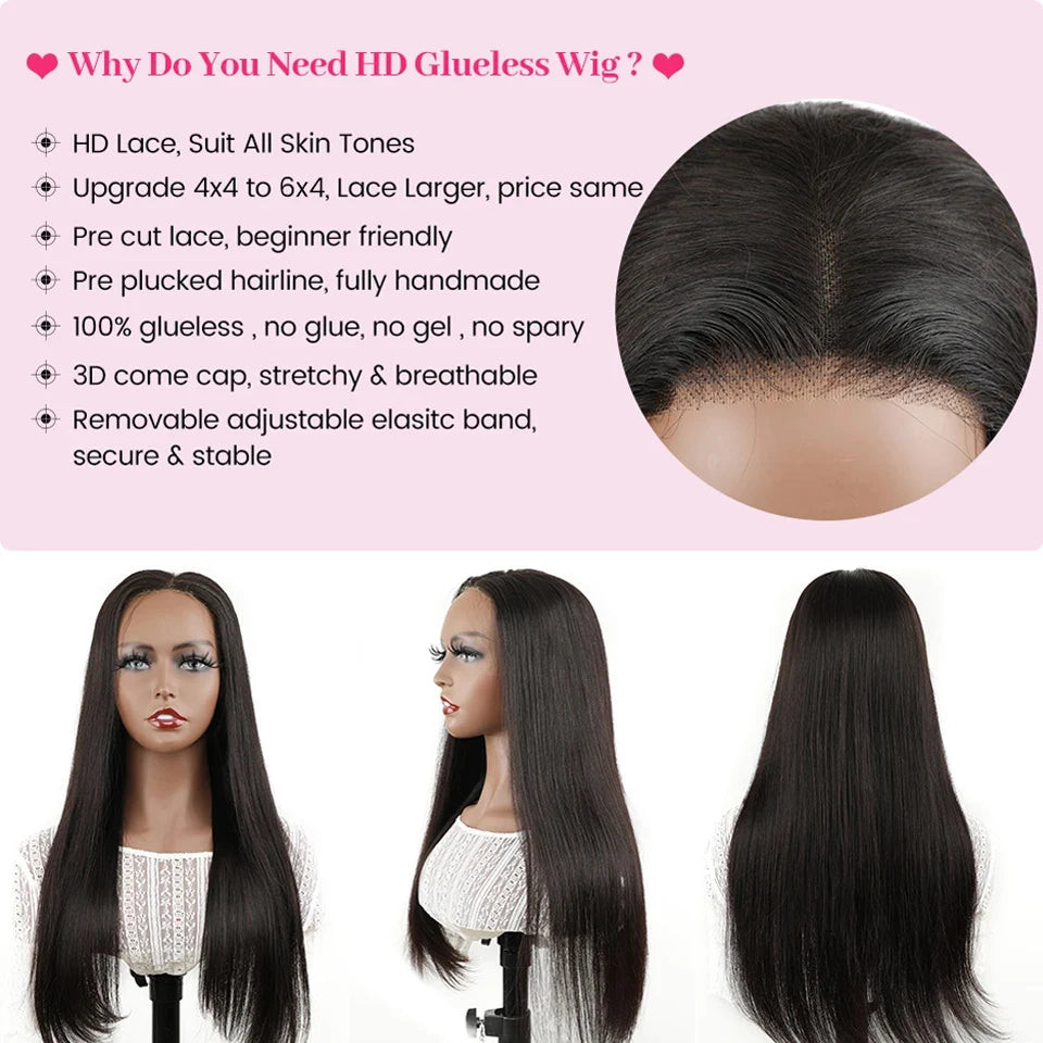 Glueless Lace Wig – Human Hair Wigs 7x5 Lace Front Preplucked Hairline Ready To Wear - ZOOMNSTORE