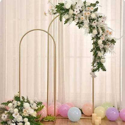 Gold Balloon Arch Stand - Adjustable 4FT to 72FT Wedding Backdrop Frame - ZOOMNSTORE