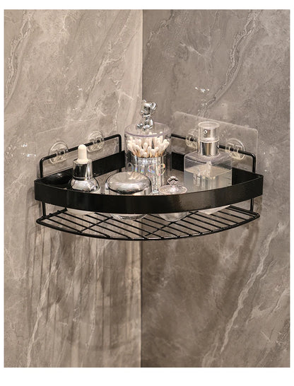 Gold Wall-Mounted Bathroom Storage Rack - Non-Punching Tripod Shampoo Holder - ZOOMNSTORE