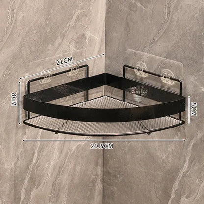 Gold Wall-Mounted Bathroom Storage Rack - Non-Punching Tripod Shampoo Holder - ZOOMNSTORE