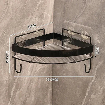 Gold Wall-Mounted Bathroom Storage Rack - Non-Punching Tripod Shampoo Holder - ZOOMNSTORE