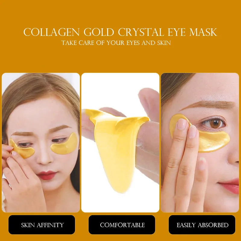 Gold Collagen Eye Masks - 100pcs Anti-Aging Moisturizing Patches for Dark Circles and Puffiness - ZOOMNSTORE