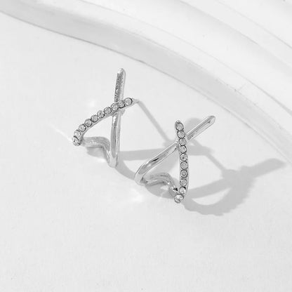 Gold Cross Stud Earrings - Minimalist 14k Gold Plated Jewelry for Women - ZOOMNSTORE