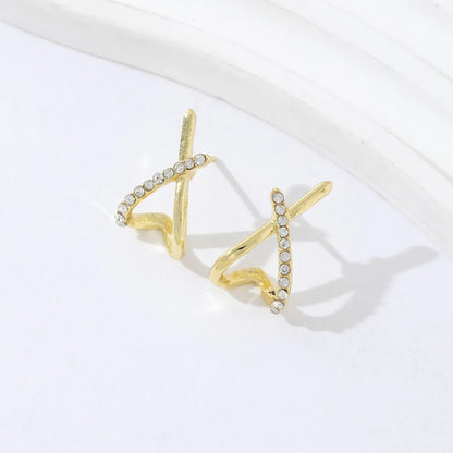 Gold Cross Stud Earrings - Minimalist 14k Gold Plated Jewelry for Women - ZOOMNSTORE