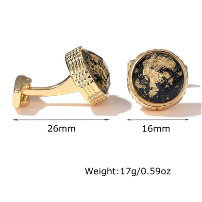 Personalized Gold Cufflinks - Round Tuxedo Formal Shirt Accessories for Men - ZOOMNSTORE