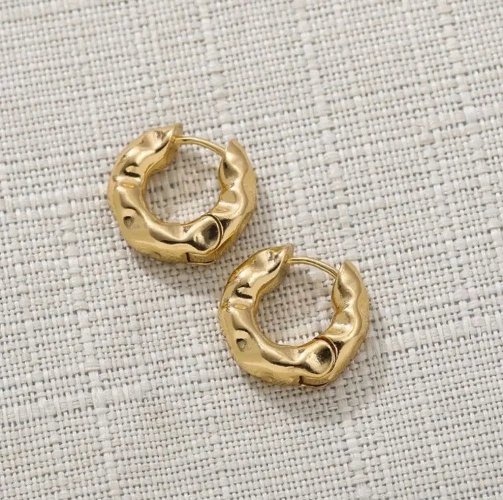 Gold Hoop Earrings - Minimalist Plated Circle Hoops for Women | Classic Lightweight Jewelry - ZOOMNSTORE