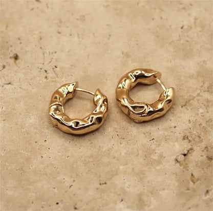 Gold Hoop Earrings - Minimalist Plated Circle Hoops for Women | Classic Lightweight Jewelry - ZOOMNSTORE
