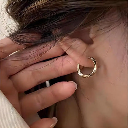 Gold Hoop Earrings - Minimalist Plated Circle Hoops for Women | Classic Lightweight Jewelry - ZOOMNSTORE