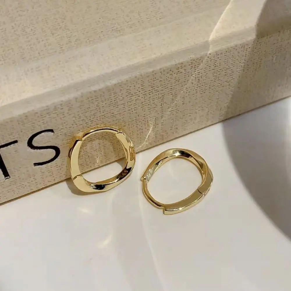 Gold Hoop Earrings - Minimalist Plated Circle Hoops for Women | Classic Lightweight Jewelry - ZOOMNSTORE