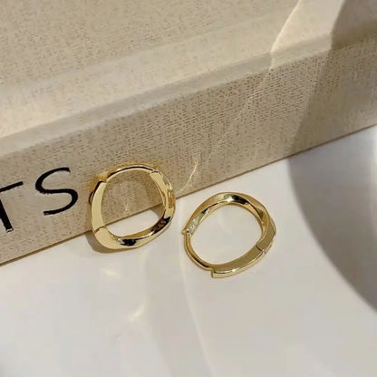 Gold Hoop Earrings - Minimalist Plated Circle Hoops for Women | Classic Lightweight Jewelry - ZOOMNSTORE