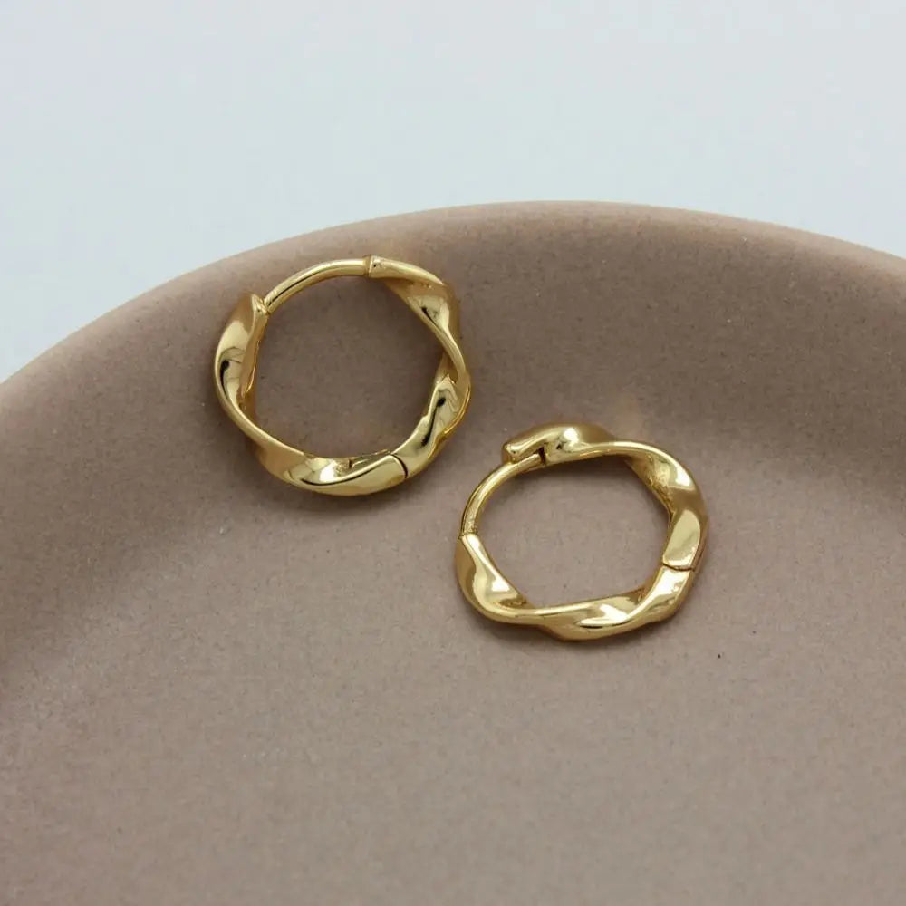 Gold Hoop Earrings - Minimalist Plated Circle Hoops for Women | Classic Lightweight Jewelry - ZOOMNSTORE