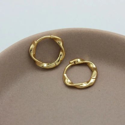 Gold Hoop Earrings - Minimalist Plated Circle Hoops for Women | Classic Lightweight Jewelry - ZOOMNSTORE