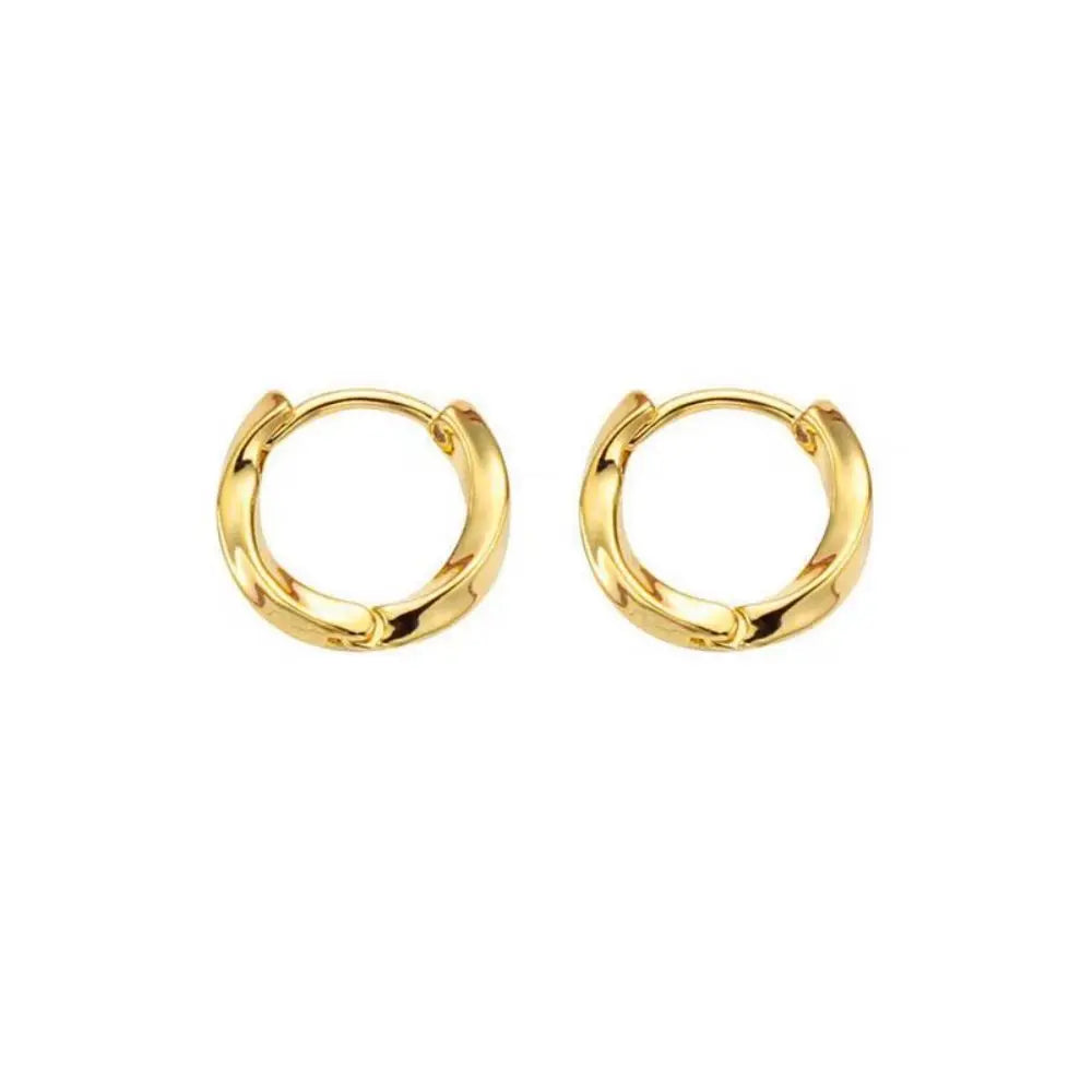 Gold Hoop Earrings - Minimalist Plated Circle Hoops for Women | Classic Lightweight Jewelry - ZOOMNSTORE