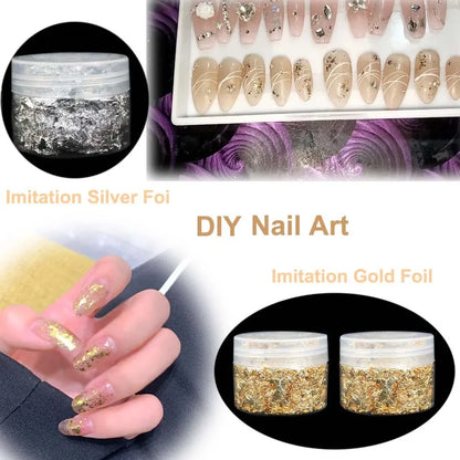 Imitation Gold  Silver Foil Paper - 100pcs DIY Craft Sheets for Resin Candle Plaster Nail Art Home Decoration - ZOOMNSTORE