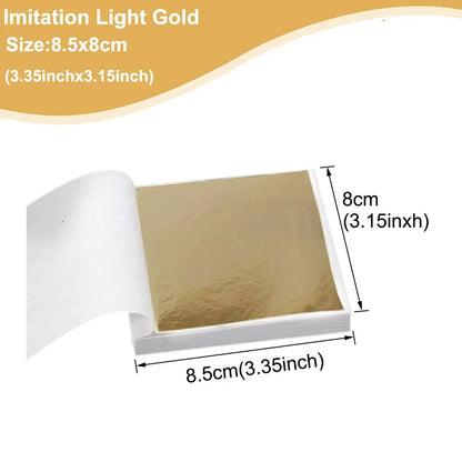 Imitation Gold  Silver Foil Paper - 100pcs DIY Craft Sheets for Resin Candle Plaster Nail Art Home Decoration - ZOOMNSTORE
