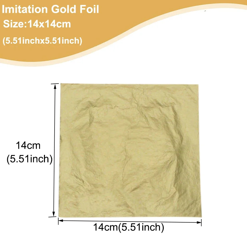 Imitation Gold  Silver Foil Paper - 100pcs DIY Craft Sheets for Resin Candle Plaster Nail Art Home Decoration - ZOOMNSTORE