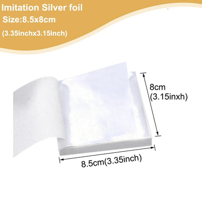 Imitation Gold  Silver Foil Paper - 100pcs DIY Craft Sheets for Resin Candle Plaster Nail Art Home Decoration - ZOOMNSTORE